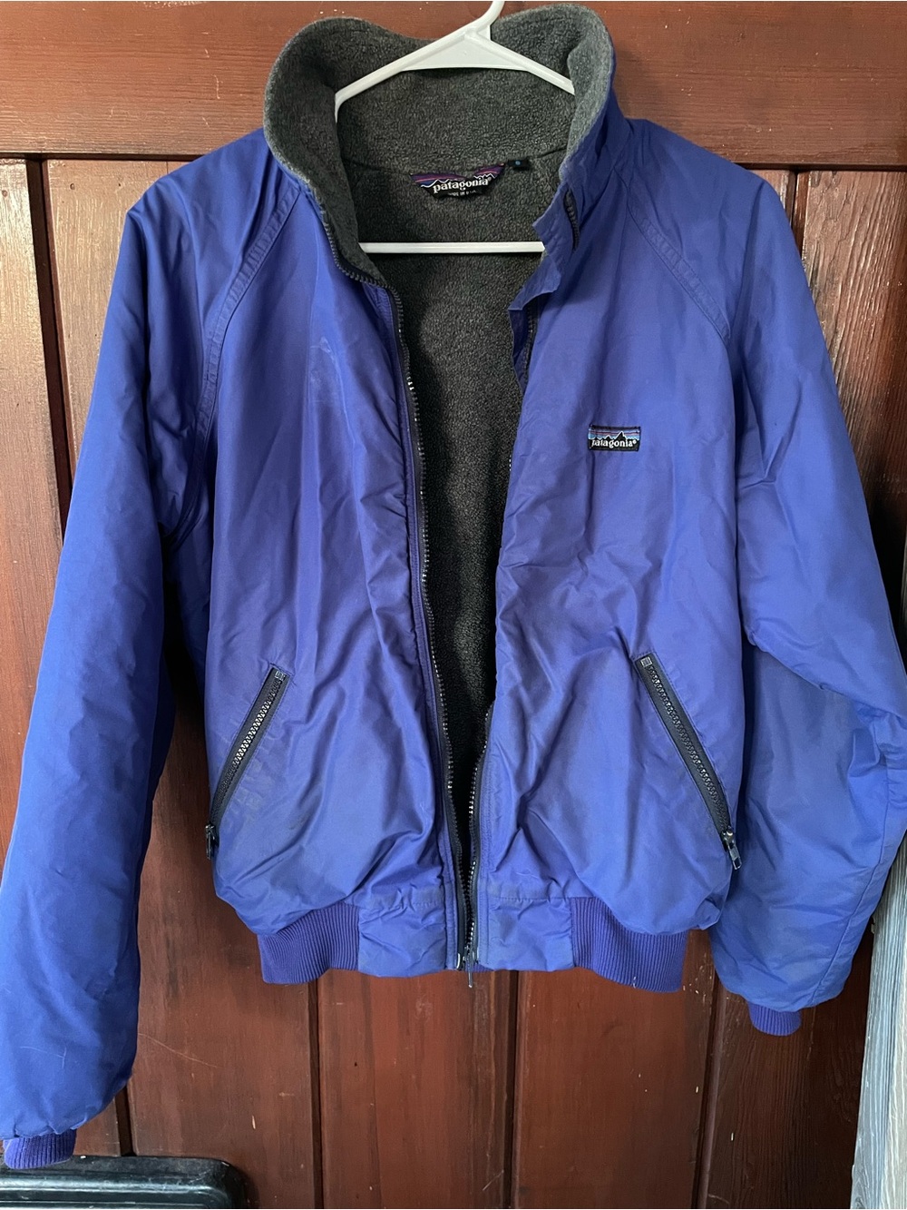 Patagonia Black Sherpa Fleece Jacket with Multicolor Logo